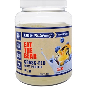 Eat the Bear, Протеин животного на травяном откорме, черничный маффин, 1.55 фунта (704 г)