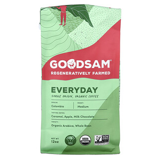 GoodSam, Single Origin biologische koffie, alledaagse koffie, hele bonen, medium gebrand, 340 ml