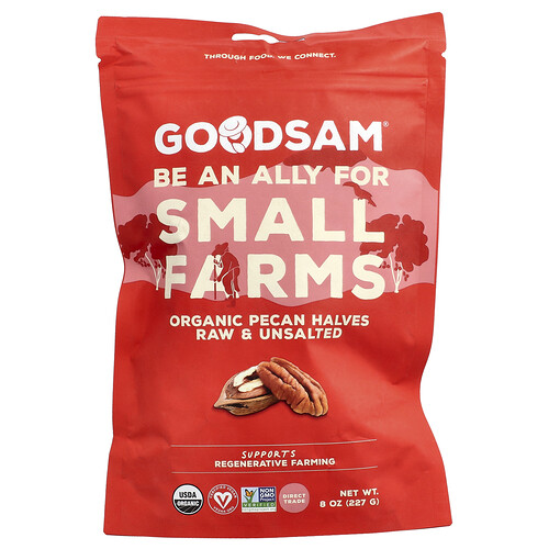 Goodsam Organic Pecan Halves, Raw & Unsalted, 8 oz (227 g)