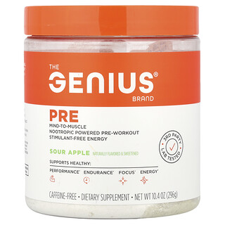 The Genius Brand, Genius Pre, savanyú alma, 296 g (10,4 uncia)