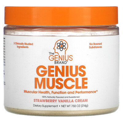 

The Genius Brand Genius Muscle, клубнично-ванильный крем, 214 г (7,55 унции)