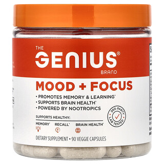 The Genius Brand, Humör + Fokus, 90 vegetariska kapslar