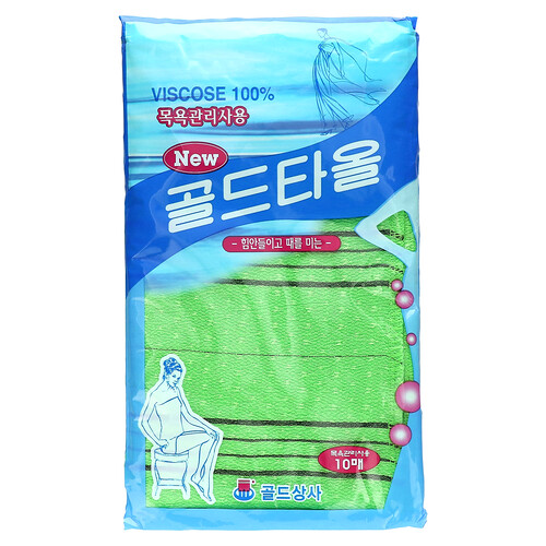 Goldsangsa, Toalla exfoliante, Verde, 10 unidades