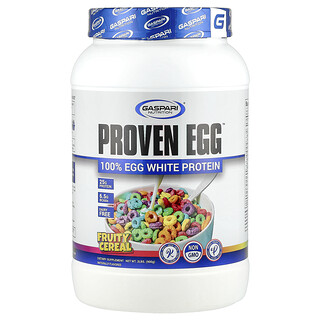 Gaspari Nutrition, Proven Egg™, 100% Egg White Protein, Fruity Cereal, 2 lbs (900 g)