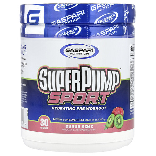 Gaspari Nutrition SuperPump™ Sport, Hydrating Pre-Workout, Guava Kiwi, 8.47 oz (240 g)