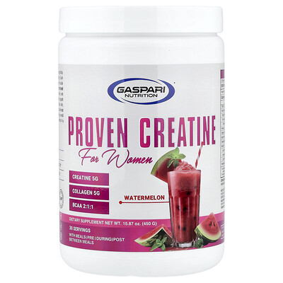 Gaspari Nutrition, Creatina probada para mujeres, Sandía, 450 g (15,87 oz)