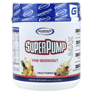 Gaspari Nutrition, SuperPump® Max, Pre-Workout, Fruit Punch, 1.18 lbs (534 g)
