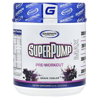 Gaspari Nutrition, SuperPump® Max, Pre-Workout, Grape Cooler, 1.18 lbs (534 g)