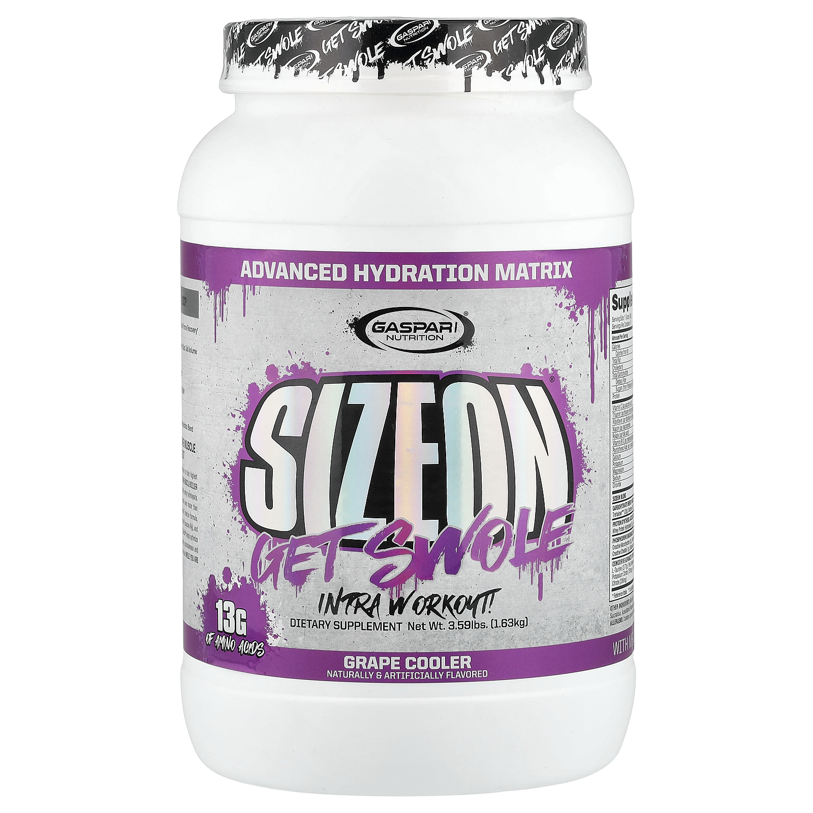 SizeOn®, Intra Workout, Grape Cooler, 3.59 lbs (1.63 kg)