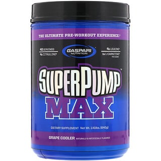 Gaspari Nutrition, SuperPump Max، المكمل الغذائي النهائي لما قبل التمارين الرياضية، بالعنب الملطف، 1.41 رطل (640 جم)