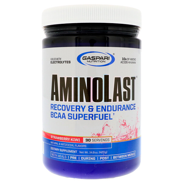 Aminolast, Recovery & Endurance BCAA Superfuel, Strawberry Kiwi, 14.8 oz (420 g)