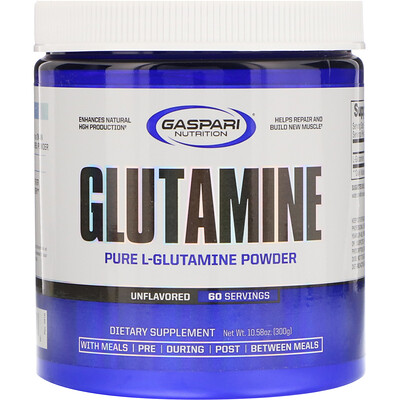 Gaspari Nutrition Глютамин, без ароматизаторов, 10,58 унций (300 г)