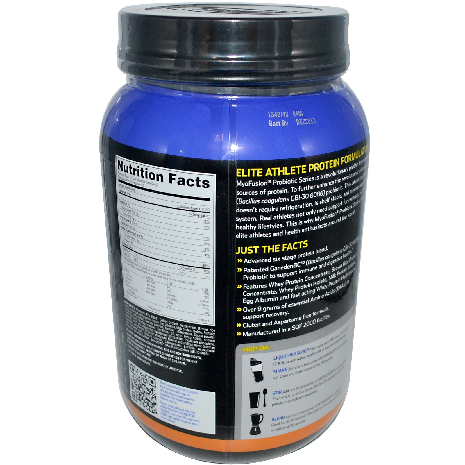 Gaspari Nutrition, MyoFusion Probiotic Series, Elite Athlete Protein
