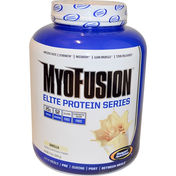 Gaspari Nutrition, MyoFusion, Elite Protein Series, Vanilla, 4 lbs ...