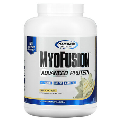 

Gaspari Nutrition MyoFusion, Усовершенствованный протеин, Ванильный пломбир, 1814 г (4 lbs)