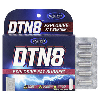 Gaspari Nutrition, DTN8, взрывное средство для сжигания жира, 60 капсул