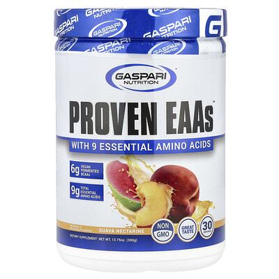 Product Image for Gaspari Nutrition, Proven EAAs with 9 Essential Amino Acids, Guava Nectarine, 13.75 oz (390 g)
