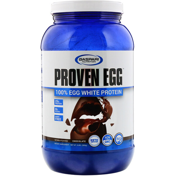 Gaspari Nutrition‏, Proven Egg، 100% بروتين بياض البيض، بالشيكولاتة، 2 رطل (900 جم)