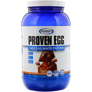 Gaspari Nutrition, Proven Egg، 100% بروتين بياض البيض، الكراميل المملح، 2 رطل (900 جم)