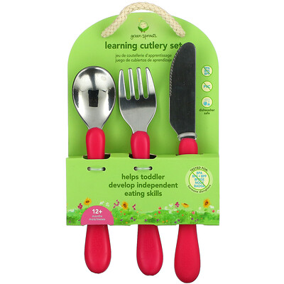 Купить Green Sprouts Learning Cutlery Set, Pink