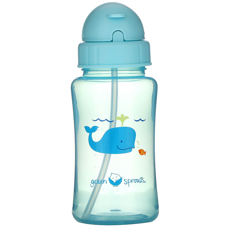 Green Sprouts, Straw Bottle, 9+ Months, Aqua, 10 oz (300