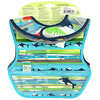Green Sprouts‏, Snap & Go Wipe Off Bibs, 9-18 Months, Blue Whales, 3 Pack