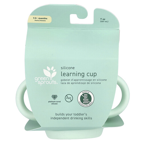 Green Sprouts, Silicone Lernen Cup, Silikon-Lernbecher, ab 12 Monaten, Light Sage, 207 ml (7 oz.)