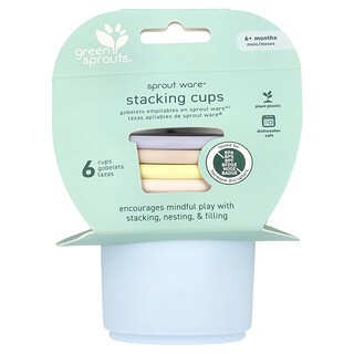 Green Sprouts, Sprout Ware® Stacking Cups, Müsli-Becher ab 6 Monaten, mehrfarbig, 6 Törtchen