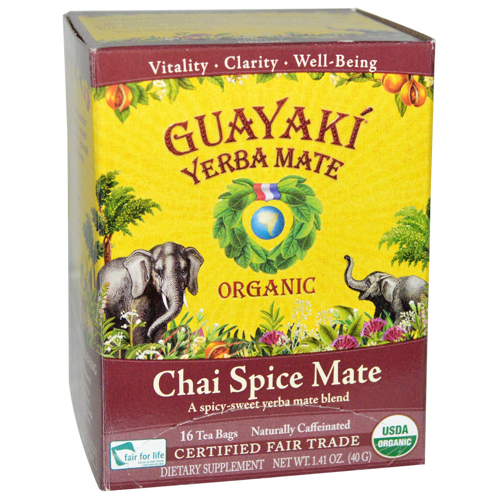 Guayaki Organic Chai Spice Mate Tea 16 Tea Bags 1 41 Oz 40 G Iherb