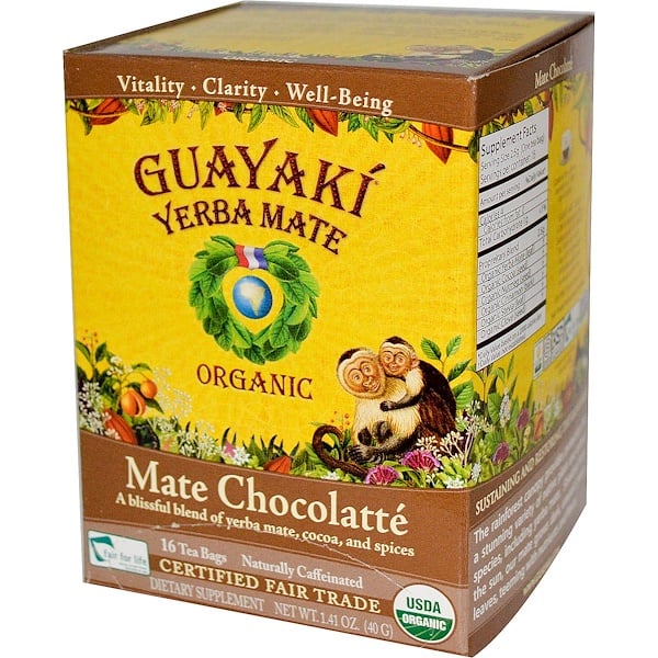 Guayaki Organic Mate Chocolatté 16 Tea Bags 1 41 Oz 40 G Iherb