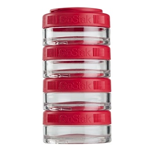 Отзывы о ГоуСтак, Portable Stackable Containers, Red, 4 Pack, 40 cc Each
