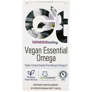 Genesis Today, Веганская незаменимая омега, 60 вегетарианских мягких гелевых капсул