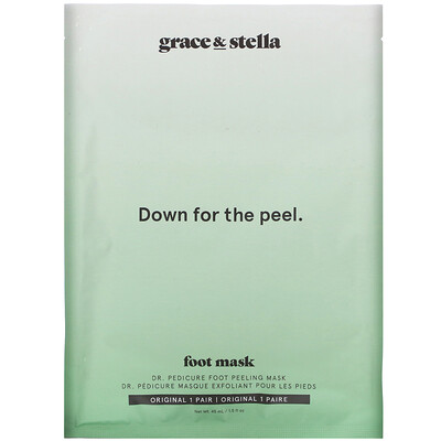 Grace & Stella Dr. Pedicure, маска-пилинг для ног, оригинальная, 1 пара