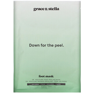 Grace & Stella, Dr. Pedicuro, Mascarilla exfoliante para pies, Original, 1 par