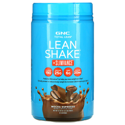 GNC Lean Shake + Slimvance, Mocha Espresso, 2.3 lb (1060 g)