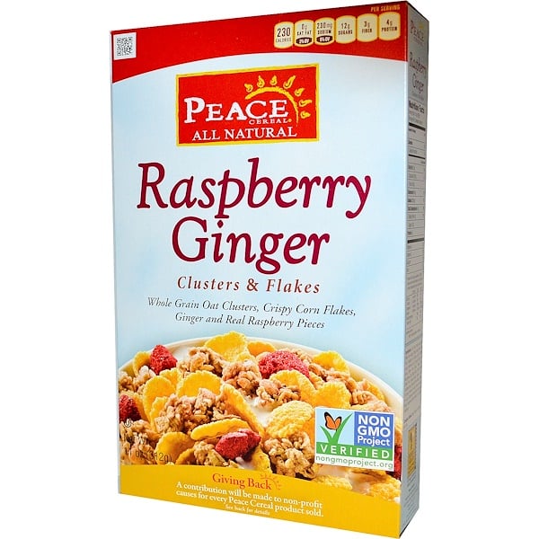 Peace Cereal, Peace Cereal, Clusters & Flakes, Raspberry Ginger, 11 oz (312 g) (Discontinued Item) 