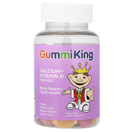 GummiKing, Calcium + Vitamin D Gummies For Kids, 60 Gummies