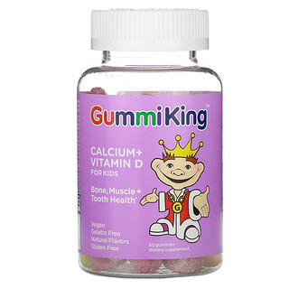 GummiKing, كالسيوم + فيتامين د للأطفال، 60 علكة