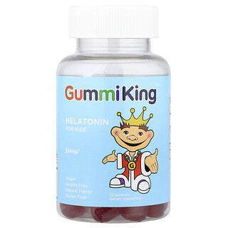 GummiKing, Melatonin for Kids, Strawberry, 1 mg, 60 Gummy Sweets