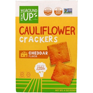 From The Ground Up, Cauliflower Crackers, Cheddar Flavor, 4 oz (113 g)