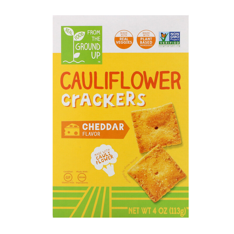 From The Ground Up, Cauliflower Crackers, Cheddar, 4 oz (113 g) iHerb