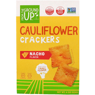 From The Ground Up, Cauliflower Crackers, Nacho Flavor, 4 oz (113 g)