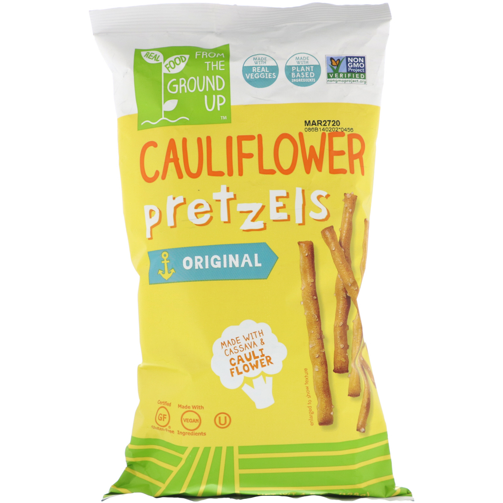 From The Ground Up Cauliflower Pretzels Original Sticks 4 5 Oz 128 G Iherb