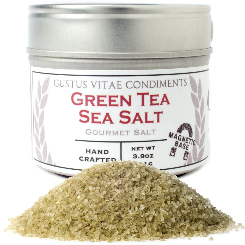 Gustus Vitae, Condiments, Gourmet Salt, Green Tea Sea Salt, 3.9 oz (111