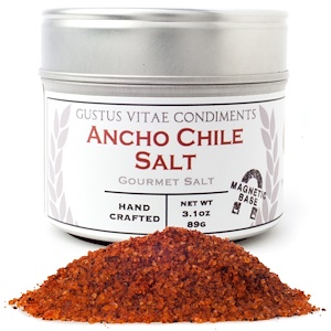 Отзывы о Густус Витаэ, Condiments, Gourmet Salt, Ancho Chile Salt, 3.1 oz (89 g)