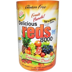 Отзывы о Гринс Ворлд, Delicious Reds 8000, Fruit Punch!, 10.6 oz (300 g) Powder