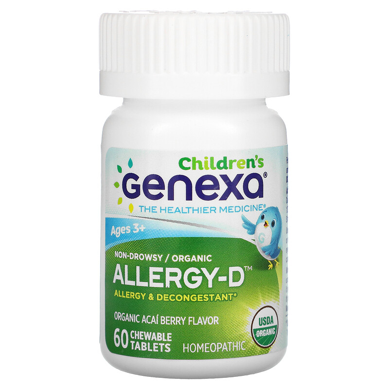 Genexa, Children's AllergyD, Allergy & Decongestant, Ages 3+, Organic