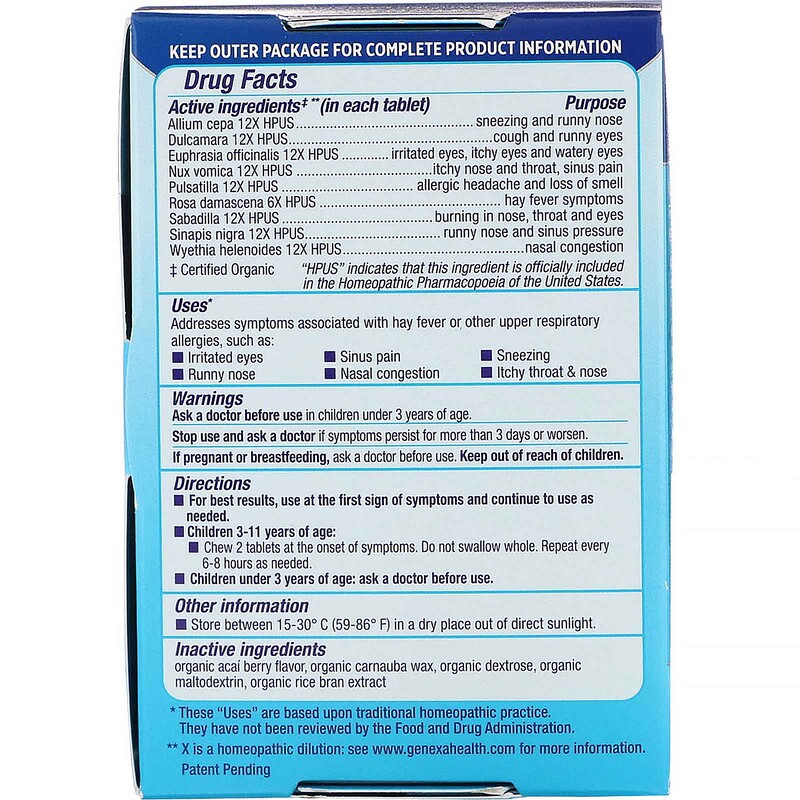 Genexa, Children's AllergyD, Ages 3+, Allergy & Decongestant, Organic
