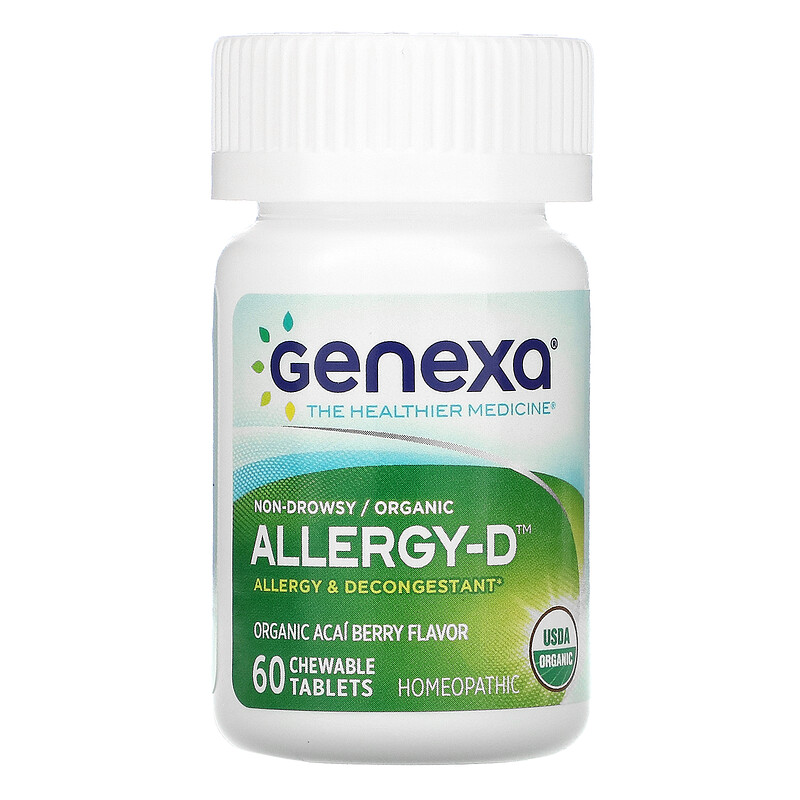 Genexa, AllergyD, Allergy & Decongestant, Organic Acai Berry , 60