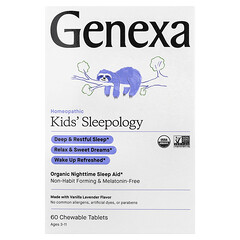 Kids's Sleepology, органічний засіб для нічного сну, для дітей 3–11 років, ваніль і лаванда, 60 жувальних таблеток